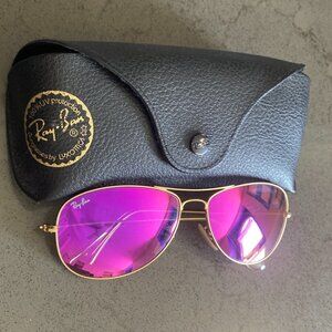 Ray-Ban Aviator Flash Gold and Pink Sunglasses